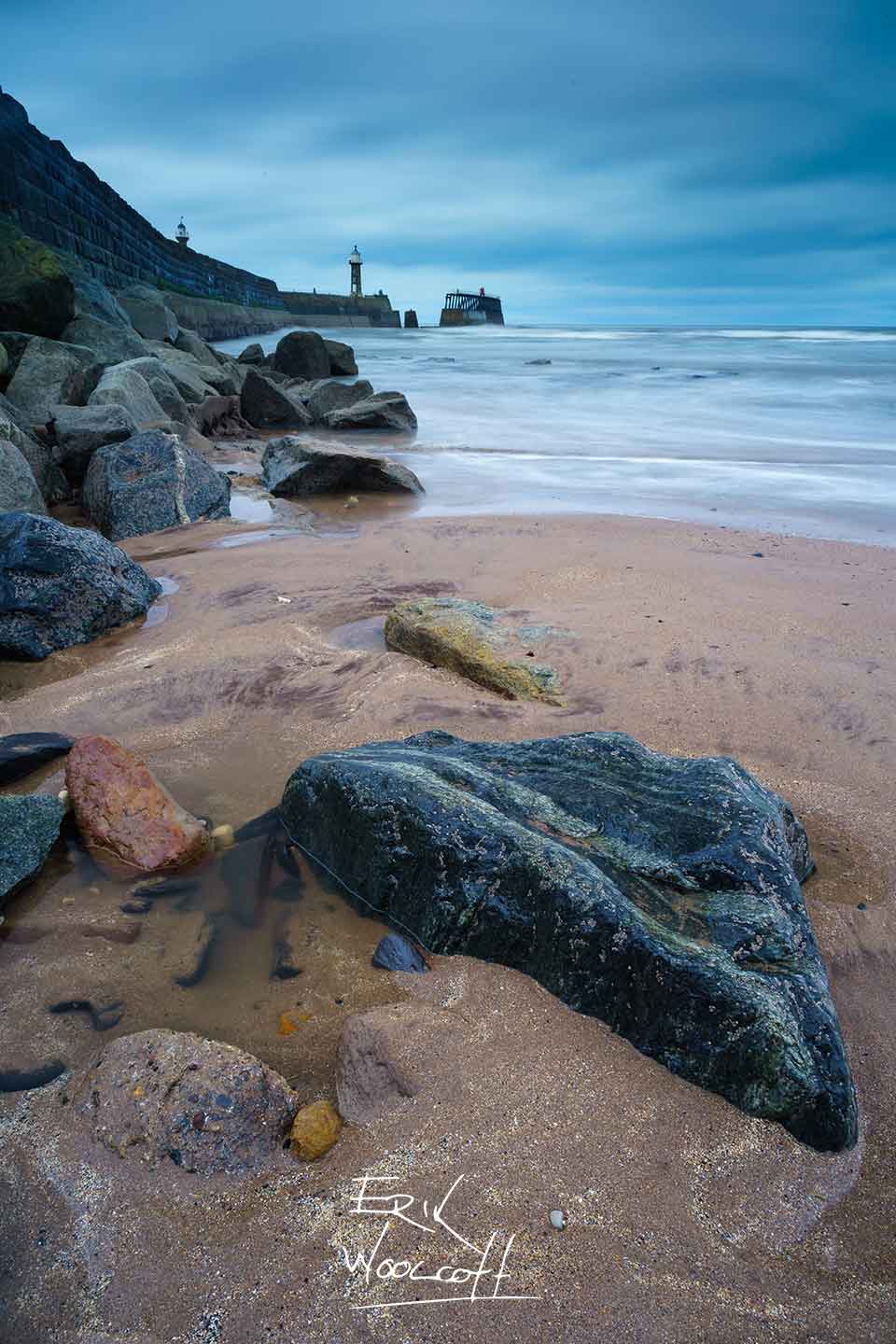 Whitby Beach and Lighthouse